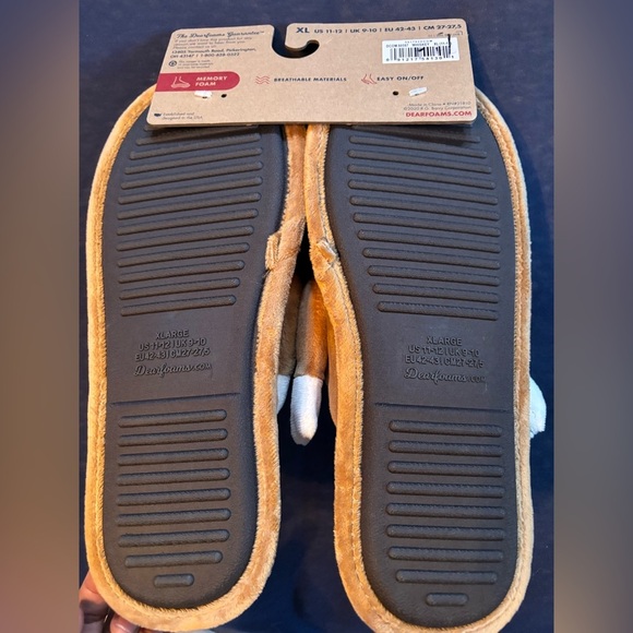 NWT 🤎❤️Dearfoams Women's Tan Slippers with Festive Red Details size XL 11/12 🤎❤️ - Picture 9 of 14